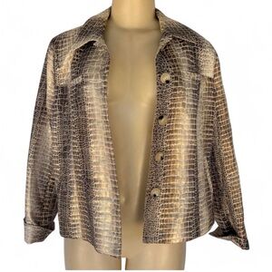 Elegant Crocodile Pattern Blazer